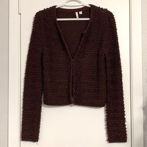 Frenchi | Burgundy Loop Knit Textured Cardigan